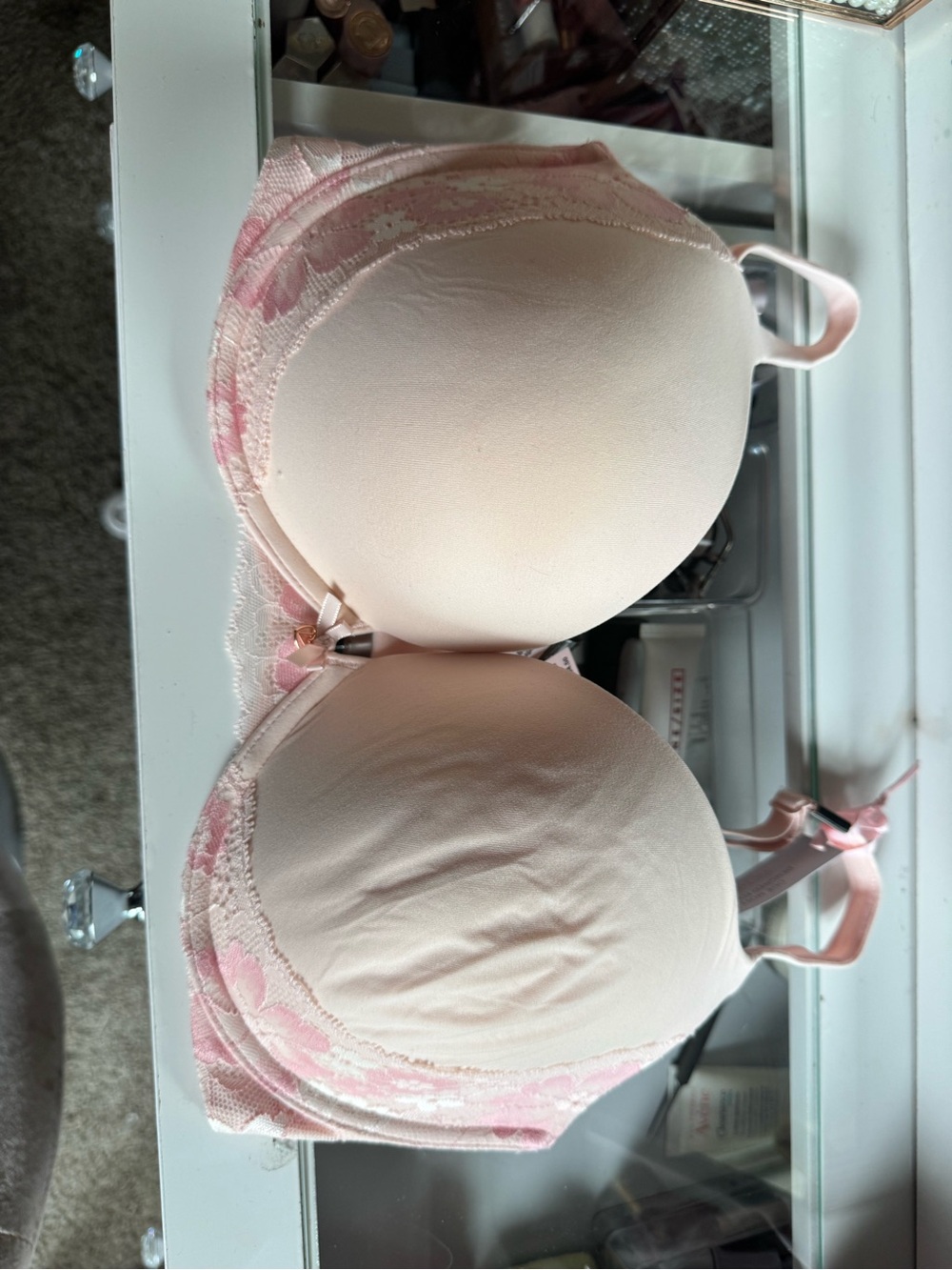 Victoria's Secret Pink Lace-Trim Padded Bra